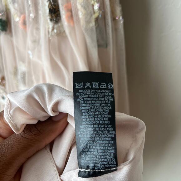 Needle & Thread Dress Woodland Floral Embellished Tulle Pastel Pink Minidress 2 - Picture 14 of 14